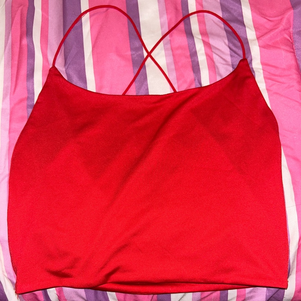 Red crop top